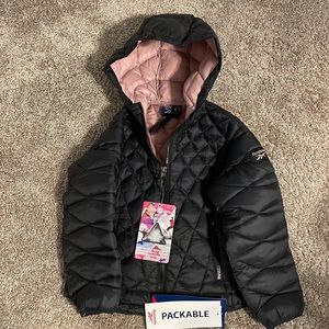 New with tags, Reebok glacier shield packable 5/6 Girls jacket